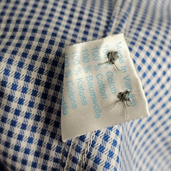 TWILLORY Noniron Safe Cotton Shirt Mens 15.5 32/33 Plaid Dress Button Up - Picture 8 of 9